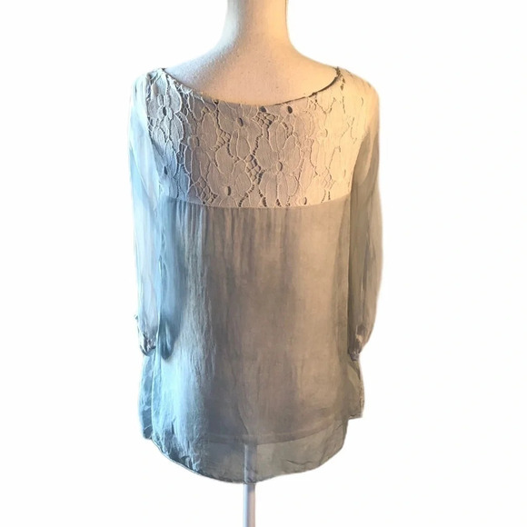 H TREND Sz XS Silk & Lace Italy Top/Shirt - Picture 6 of 6